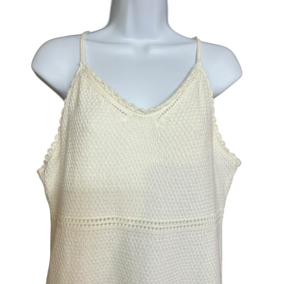 Freshman 1996 Off White Cotton Blend Minimalist Midi Sundress Dress Size XL - Picture 2 of 7